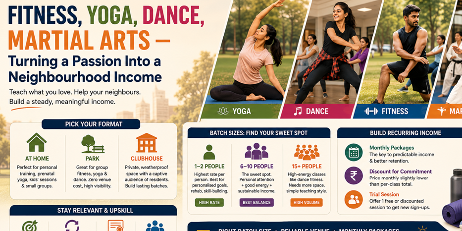 Fitness, Yoga, Dance, Martial Arts — Turning a Passion Into a Neighbourhood Income