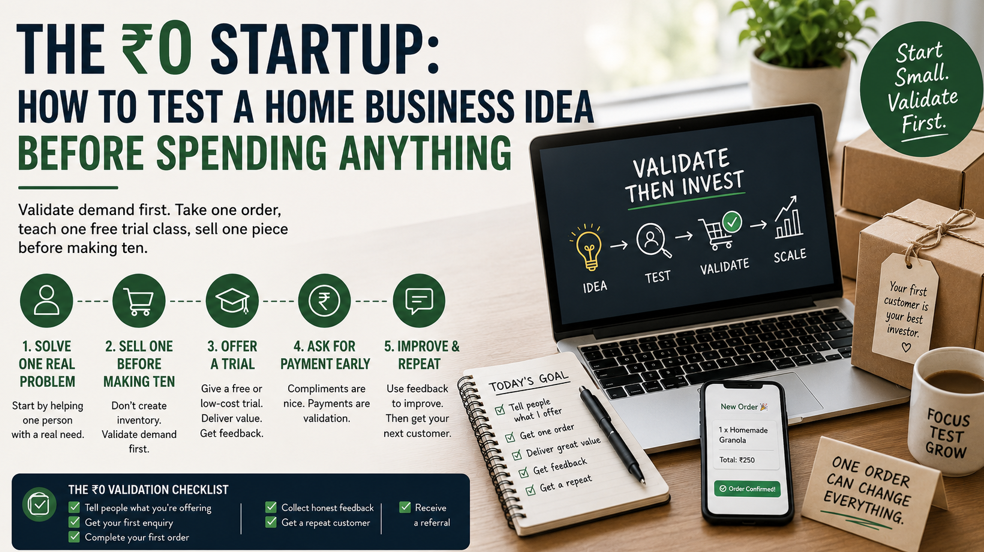 The ₹0 Startup: How to Test a Home Business Idea Before Spending Anything