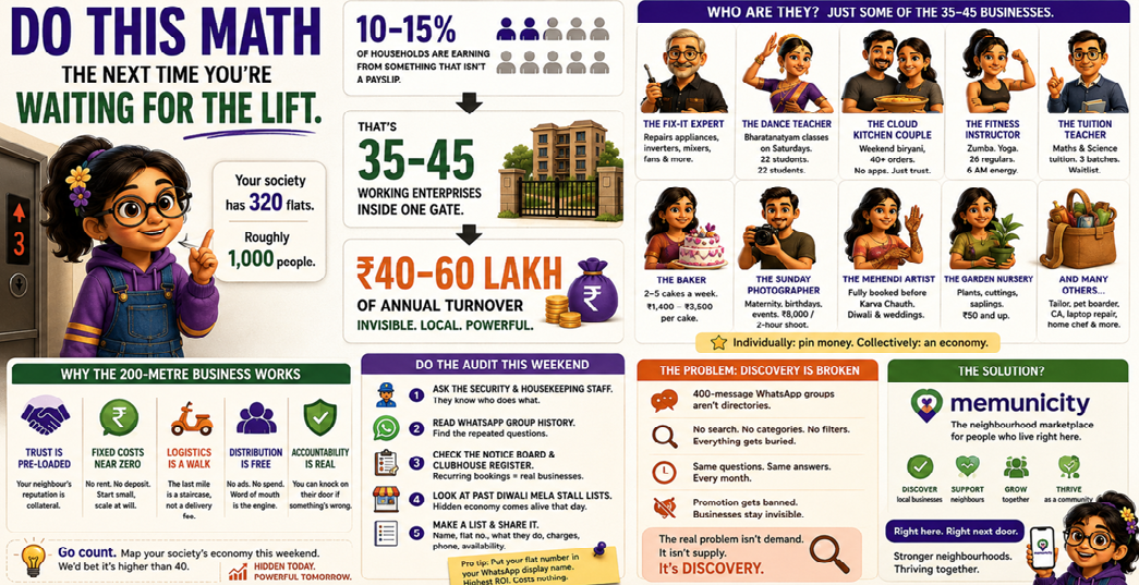Your apartment society already has 40 businesses in it. You just don't know about them.