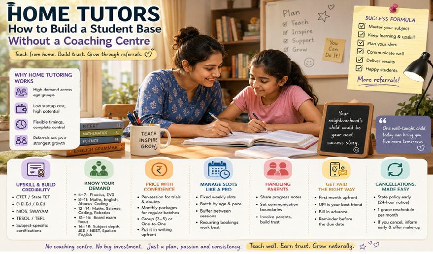 Home Tutors: How to Build a Student Base Without a Coaching Centre