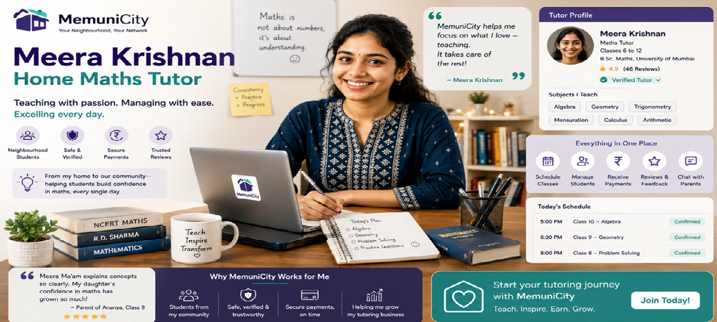 From Chalk to Checkout: How Meera Turned Her Living-Room Tuition Class Into a Listing on MemuniCity