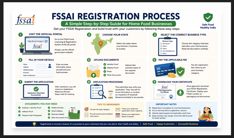 A Beginner's Guide to FSSAI Registration for Home Food Businesses (India)